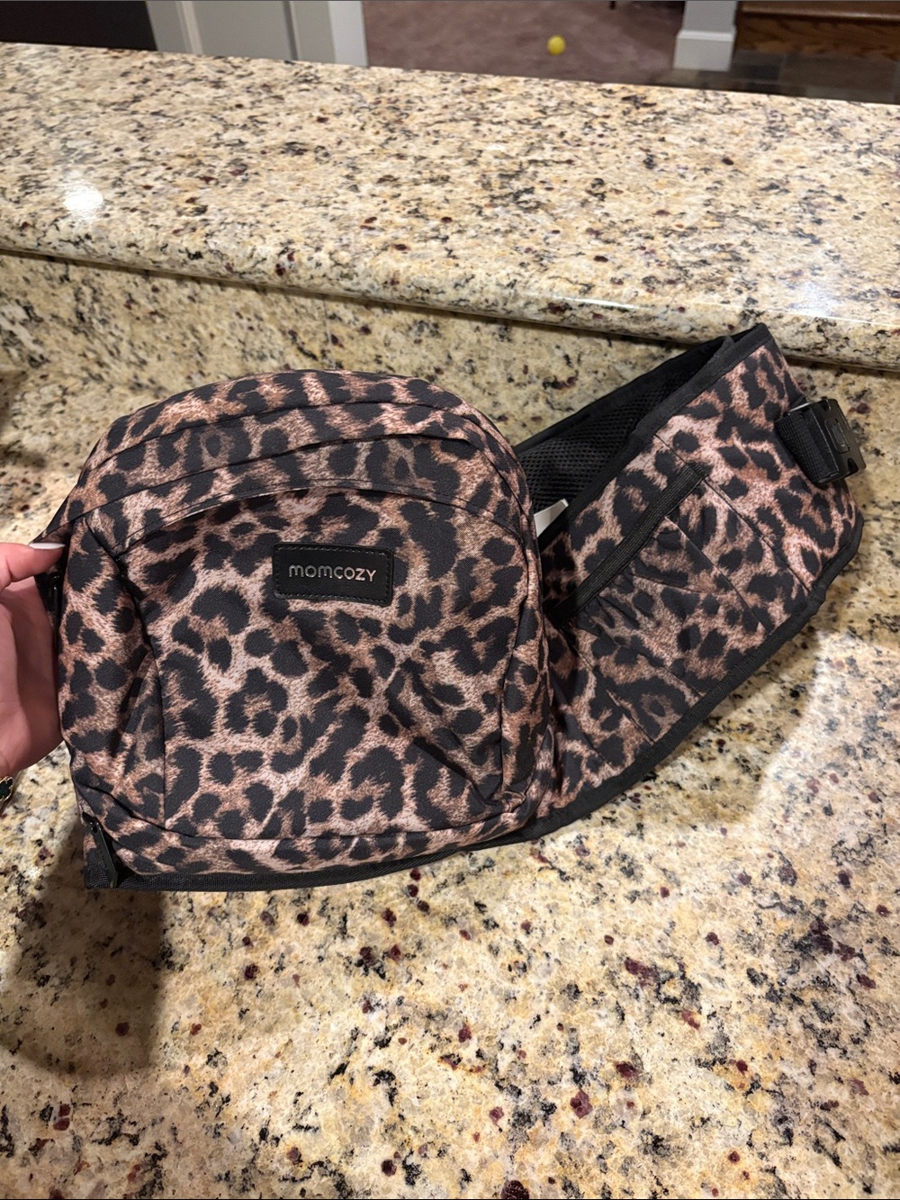 Momcozy Leopard Print Baby Waist Bag - Brown